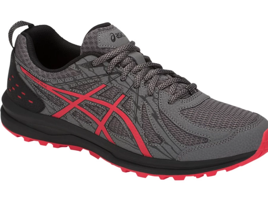 ASICS Men's Frequent Trail Running Shoes in Carbon/Red Alert Color