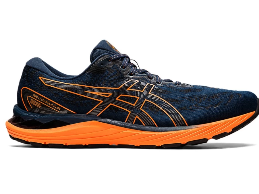 ASICS GEL-CUMULUS 23 Men's Running Shoes - French Blue/Shocking Orange - Cushioned Road Sneakers for Men