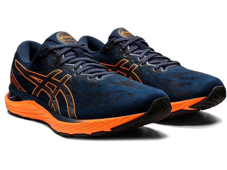 ASICS GEL-CUMULUS 23 Men's Running Shoes - French Blue/Shocking Orange - Cushioned Road Sneakers for Men