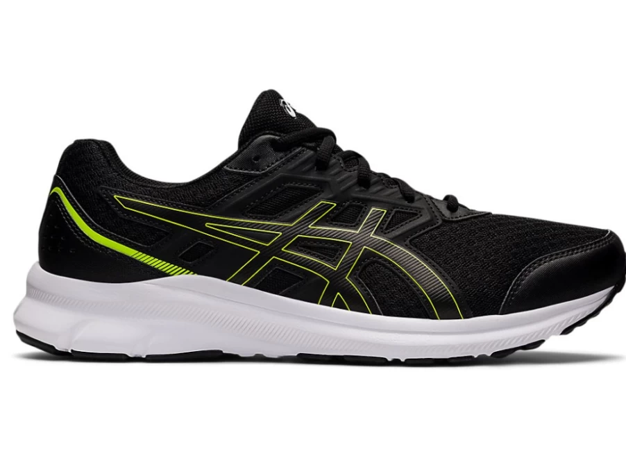 ASICS JOLT 3 4E Men's Running Shoes in Black/Hazard Green - Wide Width Athletic Footwear