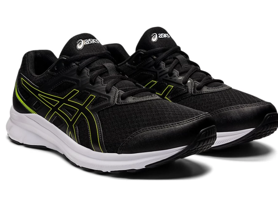 ASICS JOLT 3 4E Men's Running Shoes in Black/Hazard Green - Wide Width Athletic Footwear