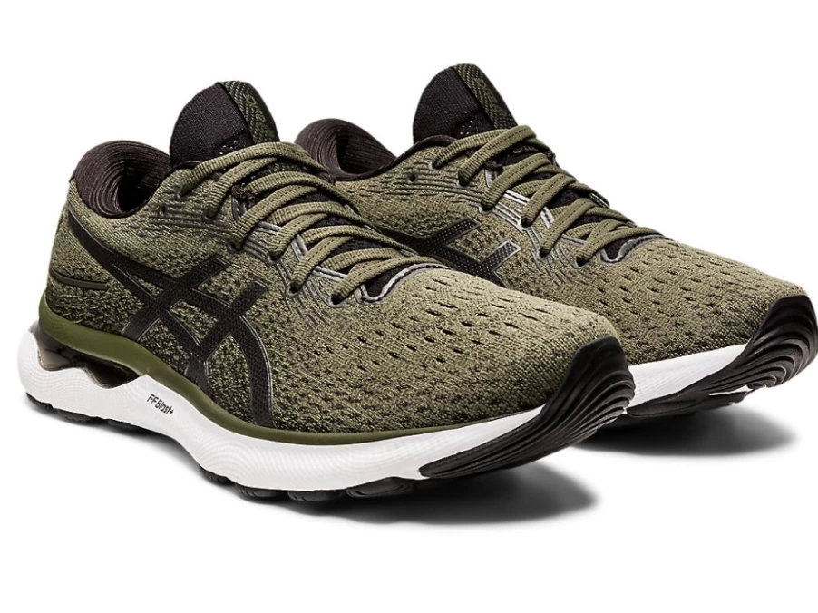 ASICS GEL-NIMBUS 24 Men's Running Shoes - Olive Canvas/Gunmetal