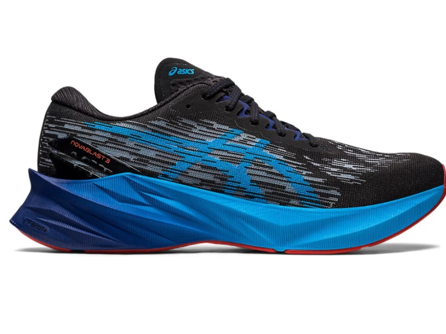 ASICS NOVABLAST 3 Men's Running Shoes - Black/Island Blue
