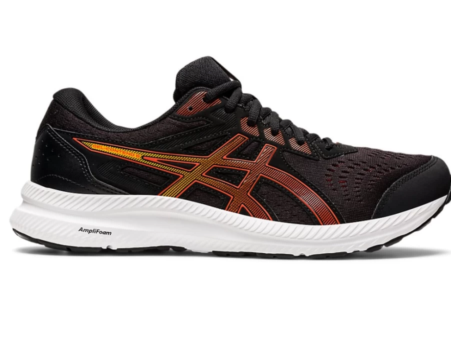 ASICS GEL-CONTEND 8 EXTRA WIDE Running Shoes for Men - Black/Cherry Tomato