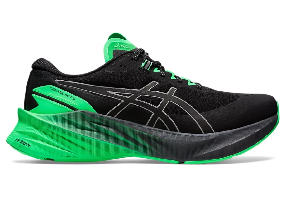 ASICS NOVABLAST 3 LITE-SHOW Running Shoes for Men - Black/New Leaf