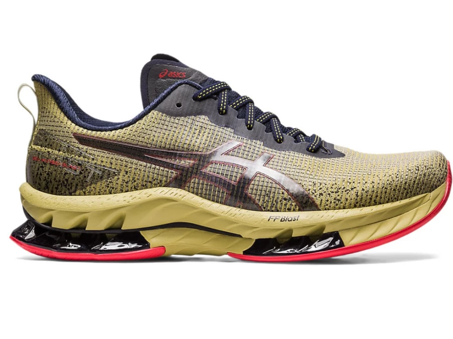 ASICS GEL-KINSEI BLAST LE 2 Men's Running Shoes - Olive Oil/Electric Red