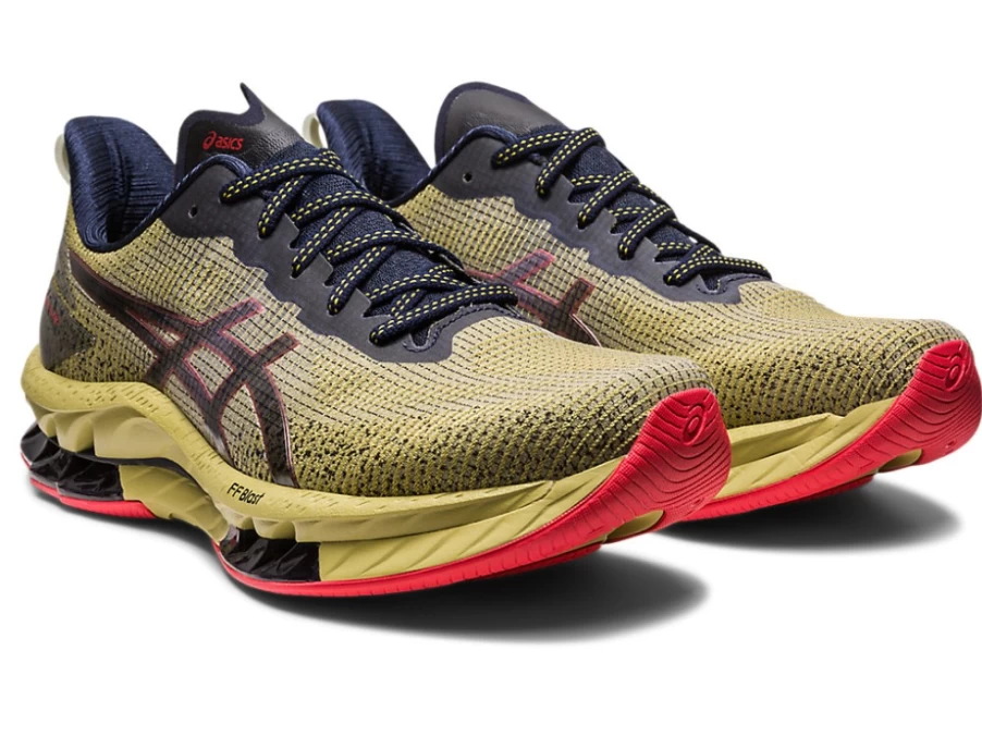 ASICS GEL-KINSEI BLAST LE 2 Men's Running Shoes - Olive Oil/Electric Red