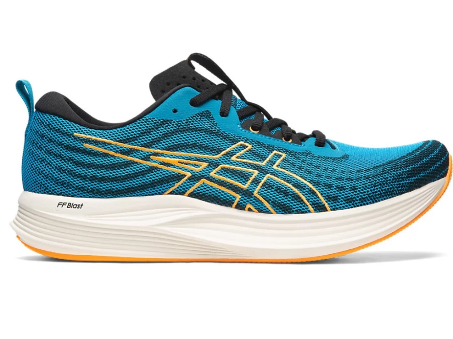 ASICS Men's EvoRide SPEED Running Shoes - Island Blue/Orange Pop, Lightweight & Responsive for Speed