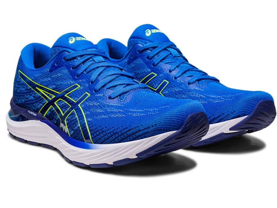 ASICS Men's GEL-STRATUS 3 KNIT Running Shoes - Electric Blue/Safety Yellow