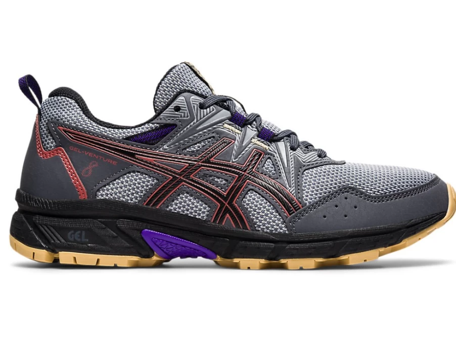 ASICS Women's GEL-VENTURE 8 Running Shoes - Carrier Grey/Red Brick - Trail Sneakers for Women