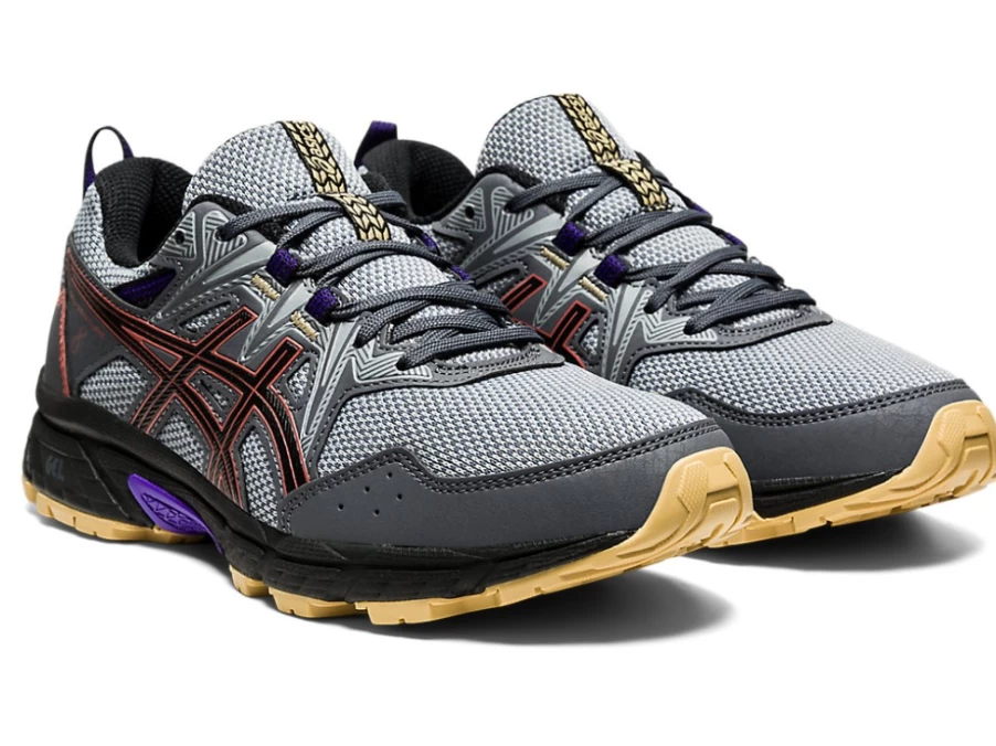 ASICS Women's GEL-VENTURE 8 Running Shoes - Carrier Grey/Red Brick - Trail Sneakers for Women