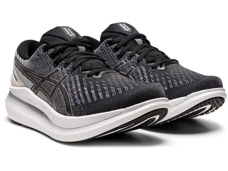 ASICS Women's GLIDERIDE 2 Running Shoes - Black/White - Cushioned Stability Road Trainers