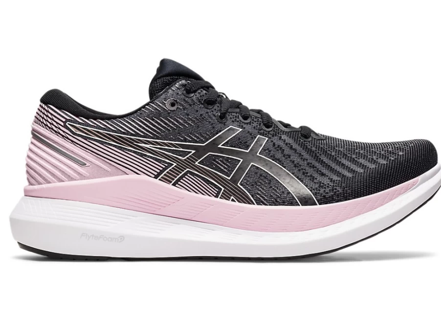 ASICS Women's GLIDERIDE 2 Running Shoes - Black/Pink Salt - Cushioned Stability Road Shoes