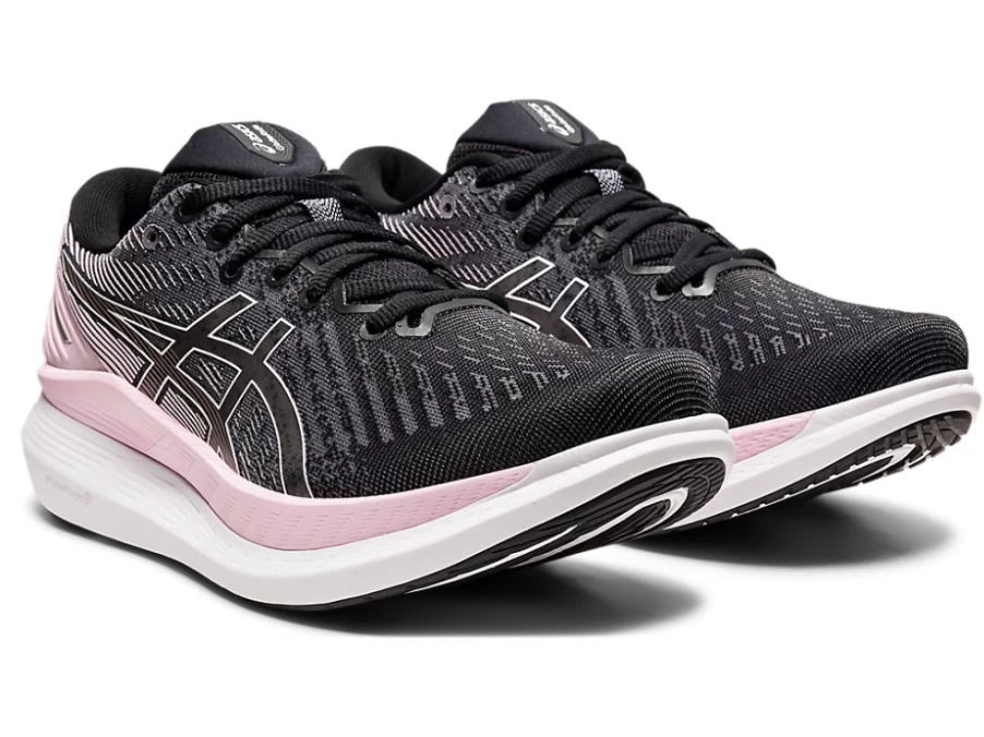 ASICS Women's GLIDERIDE 2 Running Shoes - Black/Pink Salt - Cushioned Stability Road Shoes
