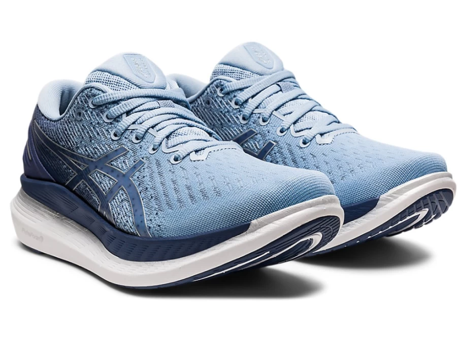 ASICS Women's GLIDERIDE 2 (D) Running Shoes in Mist/Thunder Blue - Cushioned Stability Road Trainers