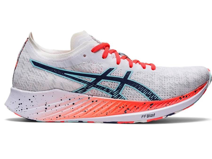 ASICS WOMEN'S MAGIC SPEED RUNNING SHOES - WHITE/THUNDER BLUE - LIGHTWEIGHT PERFORMANCE TRAINERS
