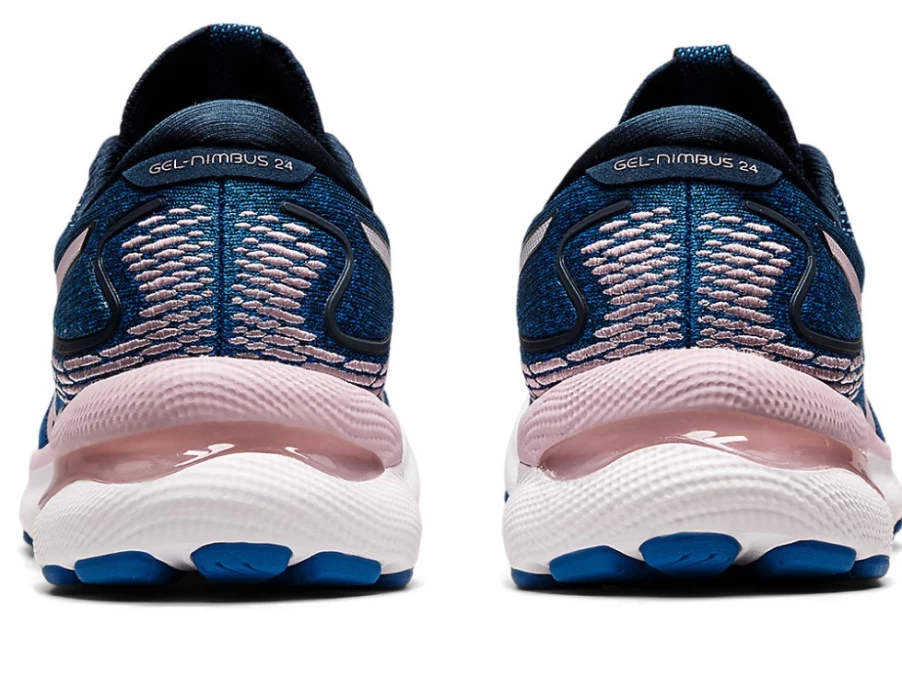 ASICS Women's GEL-NIMBUS 24 WIDE Running Shoes - French Blue/Barely Rose
