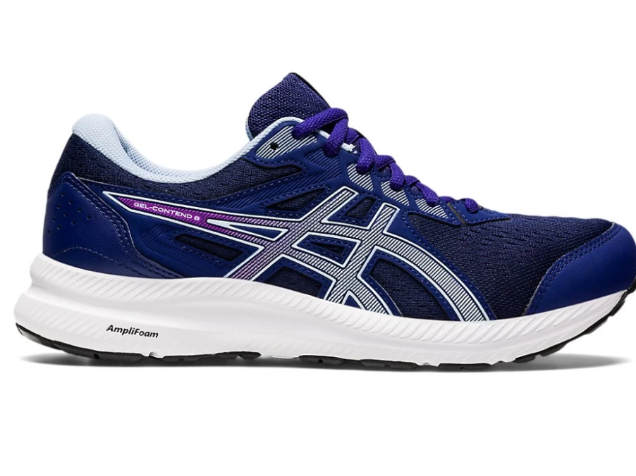ASICS Women's GEL-CONTEND 8 WIDE Running Shoes in Dive Blue/Soft Sky