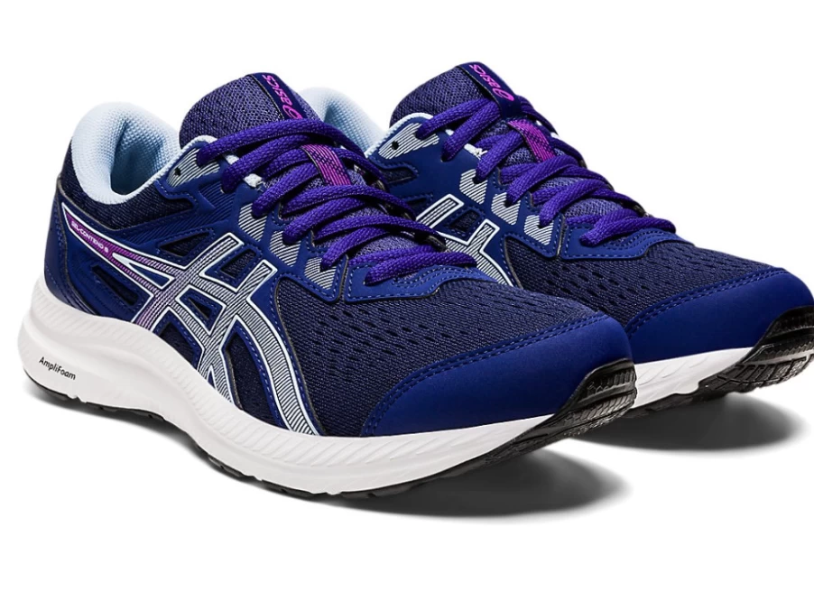 ASICS Women's GEL-CONTEND 8 WIDE Running Shoes in Dive Blue/Soft Sky