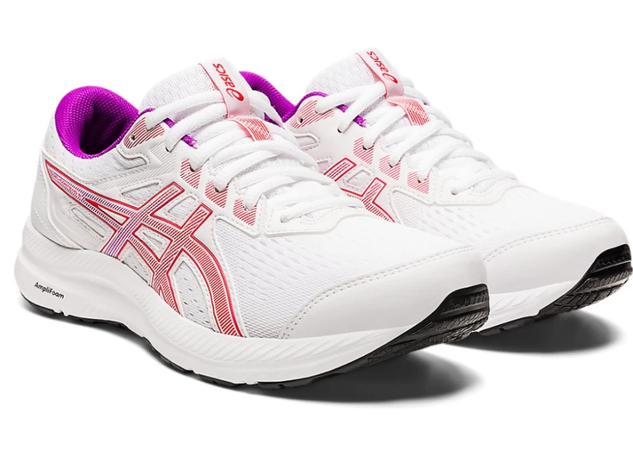 ASICS Women's GEL-CONTEND 8 Running Shoes - White/Red Alert
