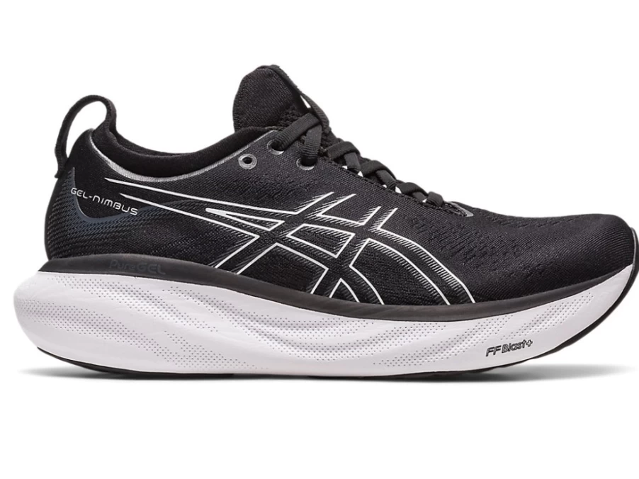 ASICS Women's GEL-NIMBUS 25 WIDE Running Shoes - Black/Pure Silver