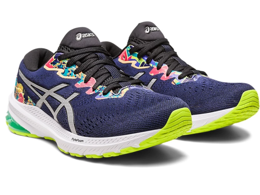 ASICS Women's GT-1000 11 Wide Running Shoes in Lime Zest/Lite Show - Lite-Show Reflective Design