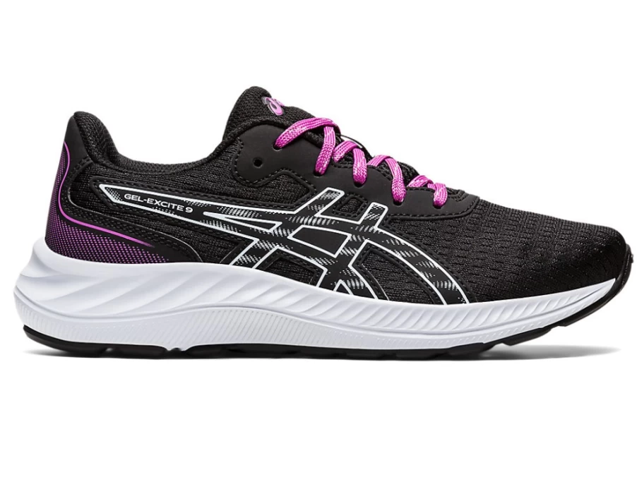 ASICS GEL-EXCITE 9 Kids Running Shoes - Black/Soft Sky - Grade School Athletic Sneakers