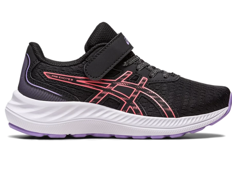 ASICS Kids PRE EXCITE 9 Preschool Running Shoes - Black/Papaya