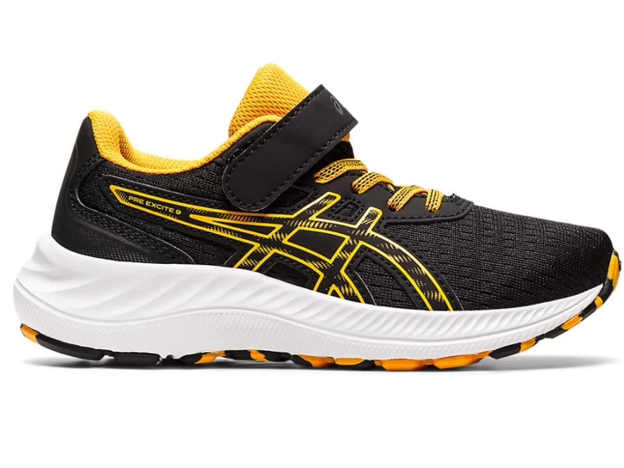 ASICS Kids PRE EXCITE 9 Preschool Running Shoes - Black/Amber