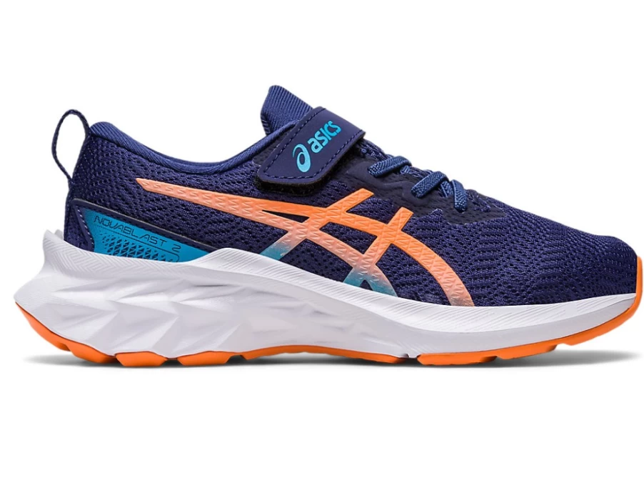 ASICS Kids NOVABLAST 2 Preschool Running Shoes - Indigo Blue/Sun Peach
