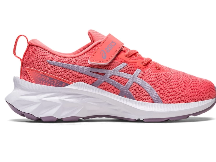 ASICS Kids NOVABLAST 2 Preschool Running Shoes - Papaya/Dusk Violet