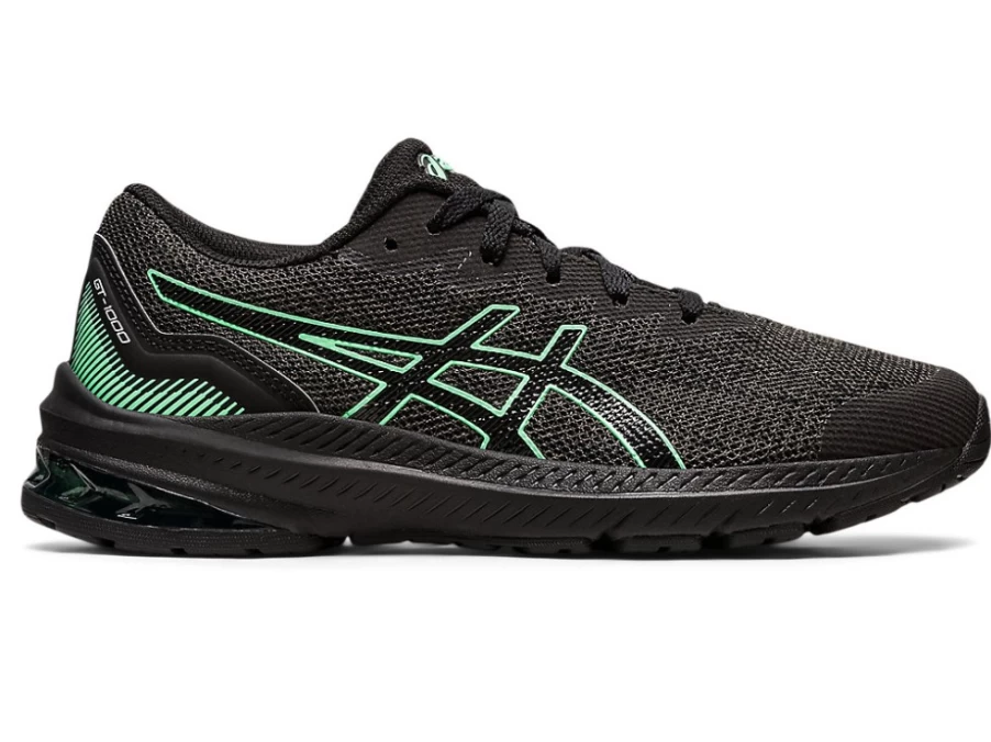 ASICS GT-1000 11 Kids' Running Shoes - Graphite Grey/New Leaf - Grade School Athletic Sneakers