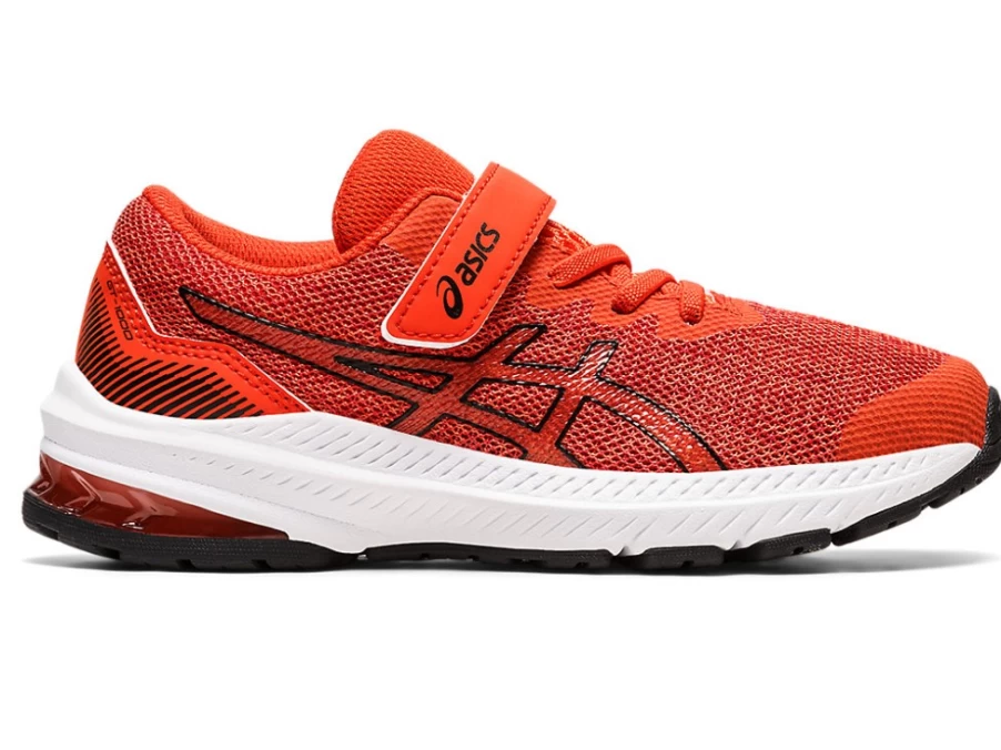 ASICS GT-1000 11 Kids' Running Shoes - Cherry Tomato/Black - Pre-School Athletic Sneakers