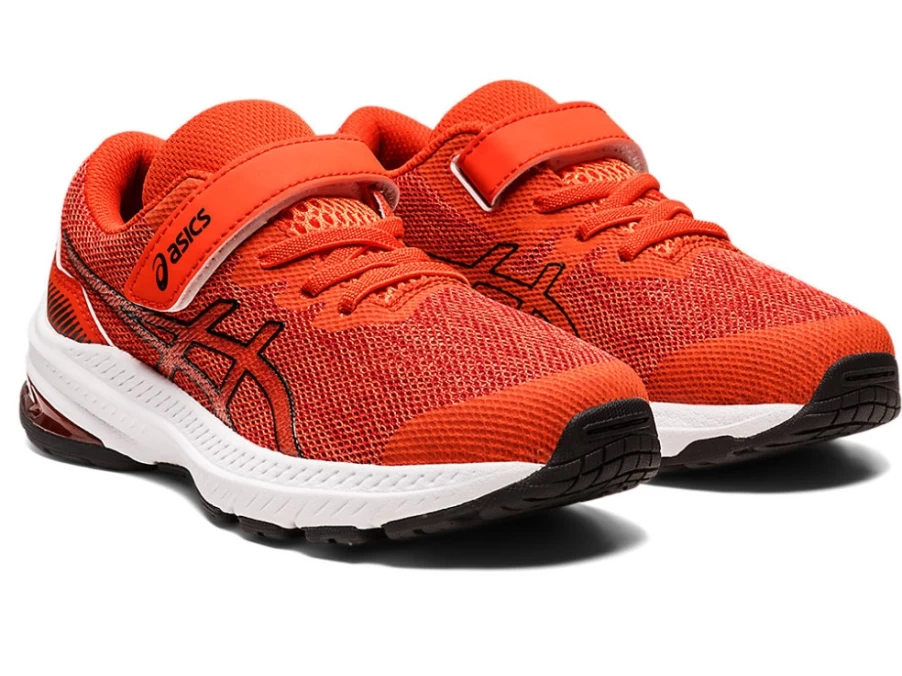 ASICS GT-1000 11 Kids' Running Shoes - Cherry Tomato/Black - Pre-School Athletic Sneakers