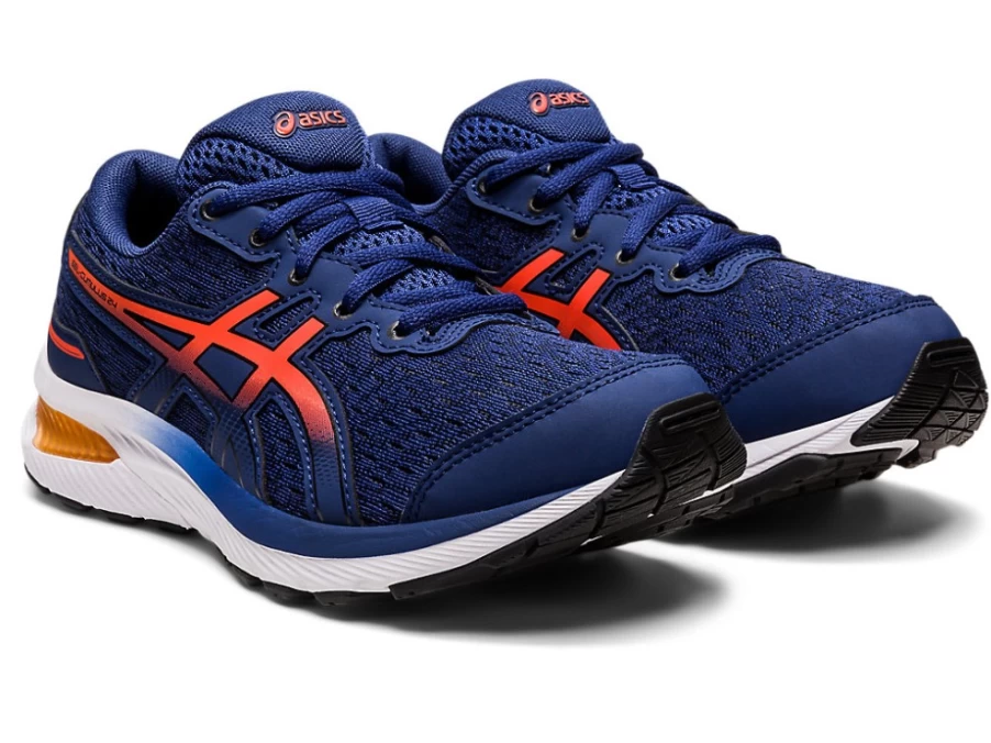 ASICS GEL-Cumulus 24 Kids' Running Shoes - Deep Ocean/Cherry Tomato - Grade School Sneakers