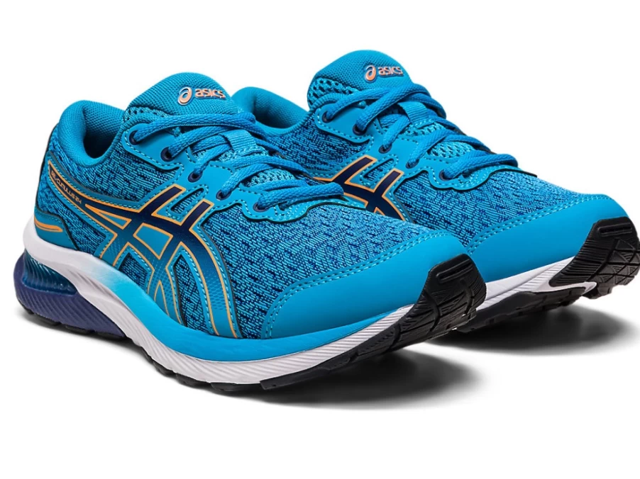 ASICS GEL-CUMULUS 24 Kids' Running Shoes - Island Blue/Sun Peach - Grade School Sneakers