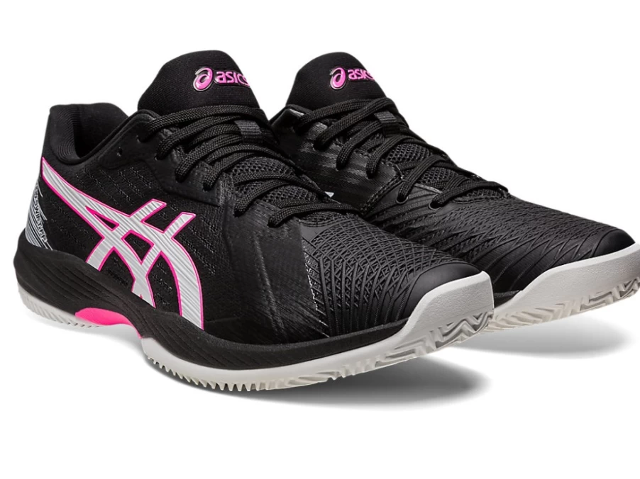 ASICS SOLUTION SWIFT FF CLAY Men's Tennis Shoes - Black/Hot Pink