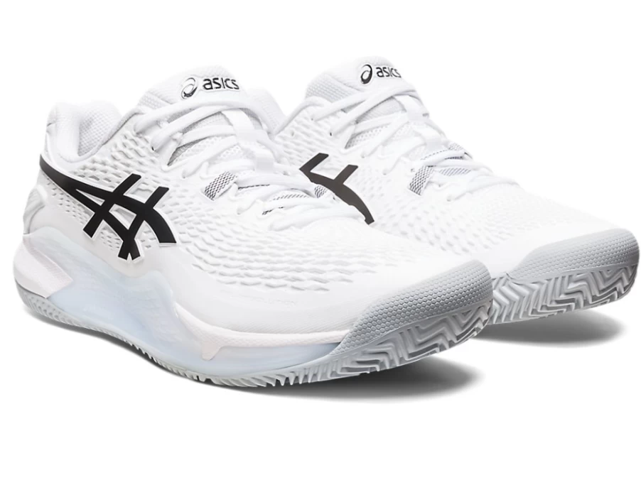 ASICS Men's GEL-RESOLUTION 9 Clay Tennis Shoes - White/Black