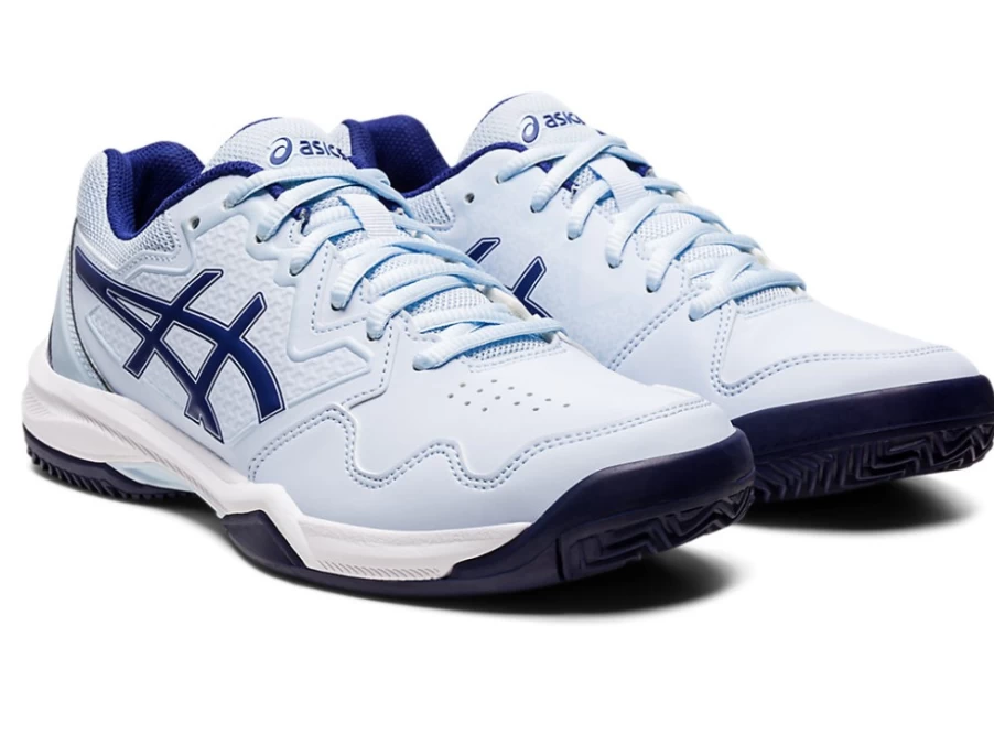 ASICS Women's GEL-Dedicate 7 Clay Tennis Shoes in Soft Sky/Dive Blue