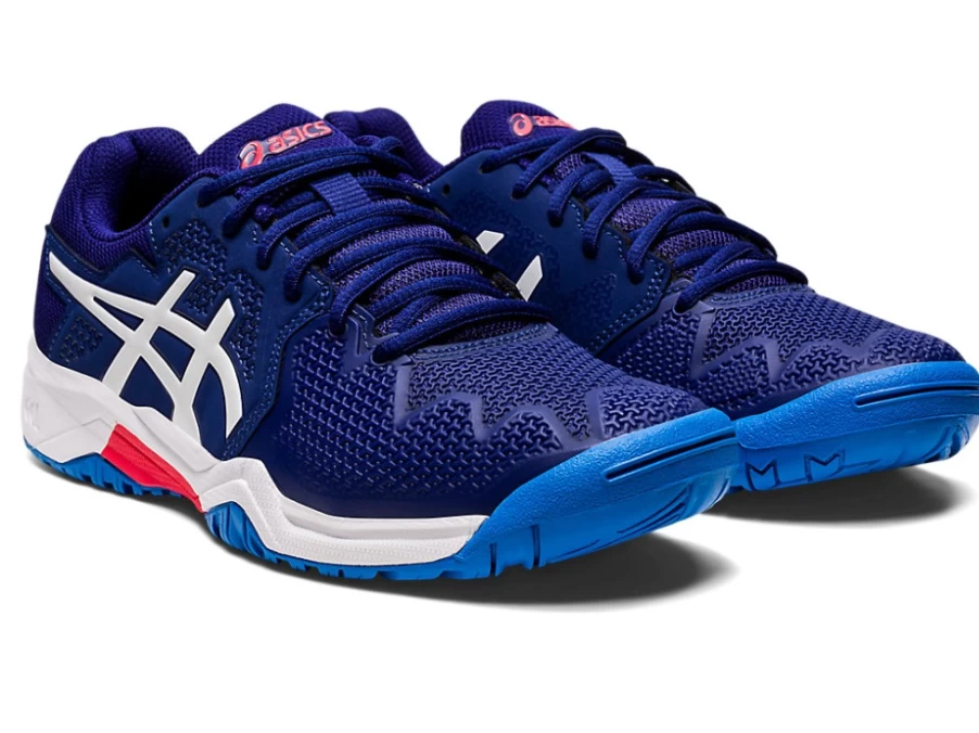ASICS Kids GEL-Resolution 8 Tennis Shoes - Dive Blue/White - Grade School Sneakers