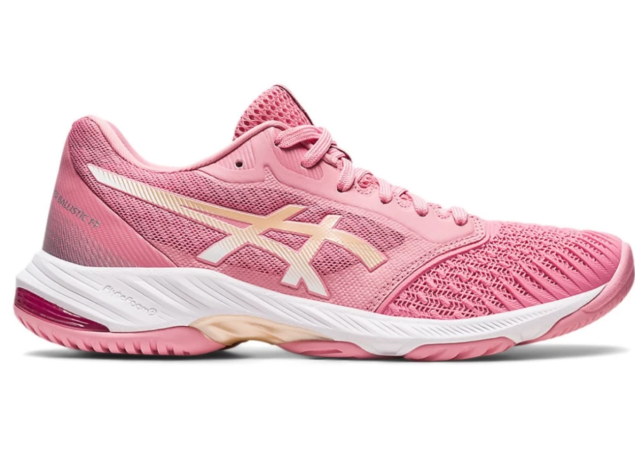 ASICS Women's NETBURNER BALLISTIC FF 3 Tennis Shoes in Fruit Punch/Champagne