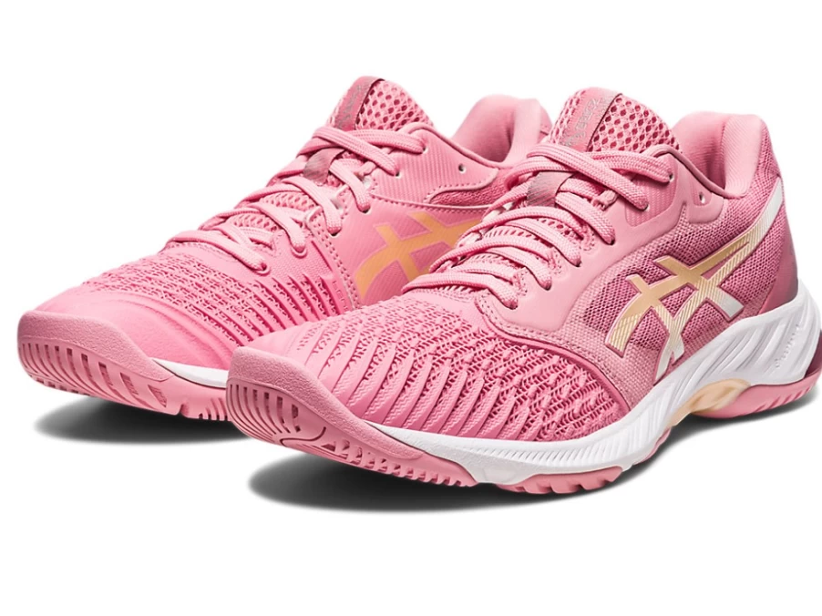 ASICS Women's NETBURNER BALLISTIC FF 3 Tennis Shoes in Fruit Punch/Champagne