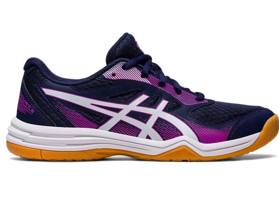ASICS Kids UPCOURT 5 Grade School Basketball Shoes in Peacoat/Orchid