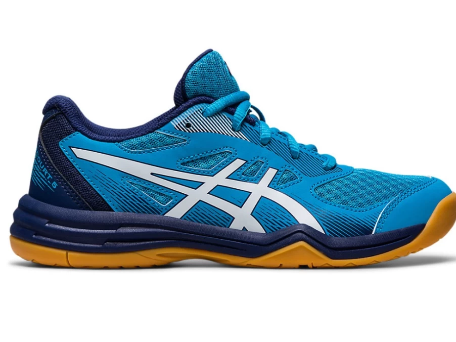 ASICS Kids UPCOURT 5 Grade School Basketball Shoes - Island Blue/White