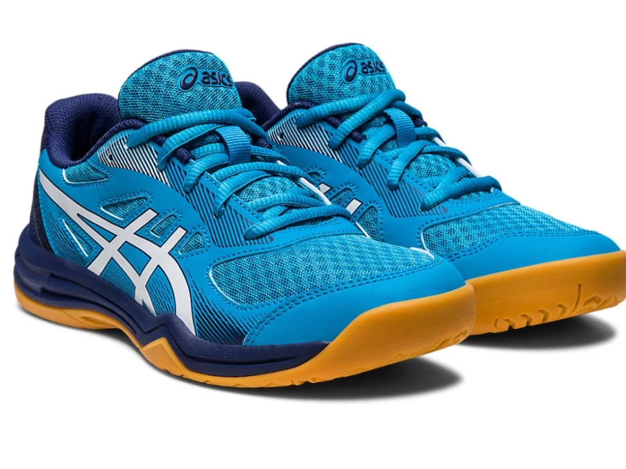 ASICS Kids UPCOURT 5 Grade School Basketball Shoes - Island Blue/White