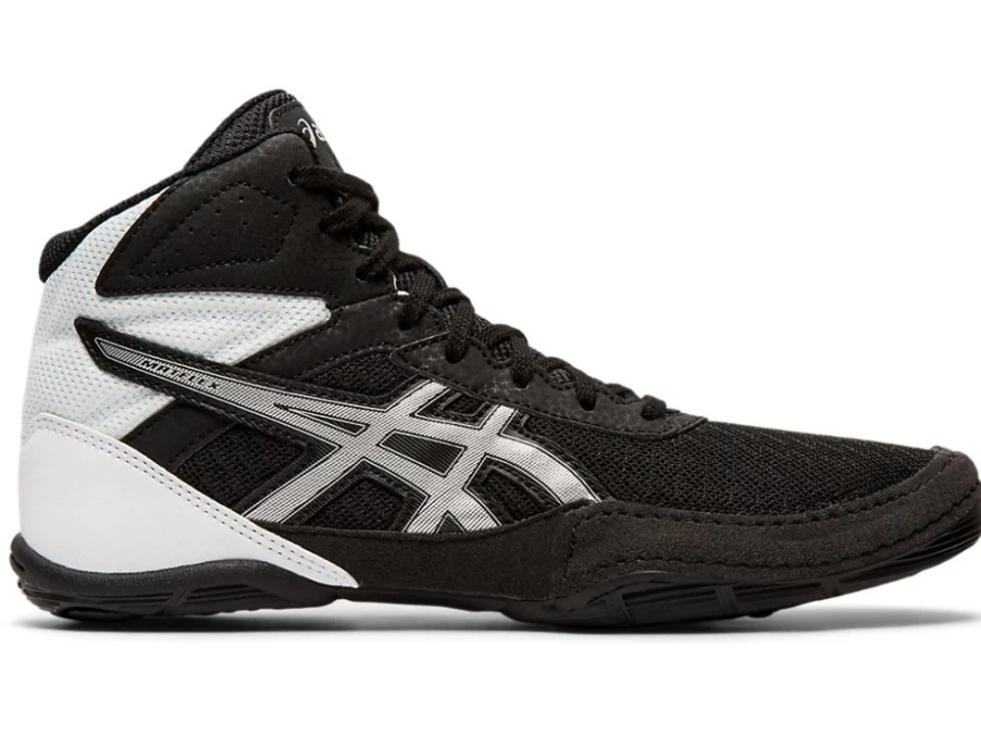 ASICS Kids MATFLEX 6 Wrestling Shoes - Black/Silver for Grade School Athletes
