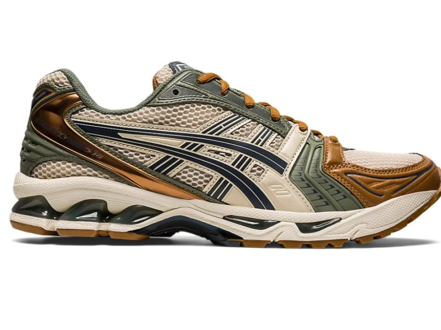 ASICS GEL-KAYANO 14 Unisex Running Shoes in Vanilla/Tarmac - Cushioned Support for Men & Women