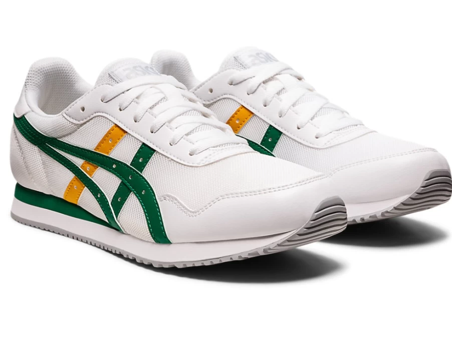 ASICS Men's TIGER RUNNER Running Shoes in White/Kale - Lightweight & Comfortable