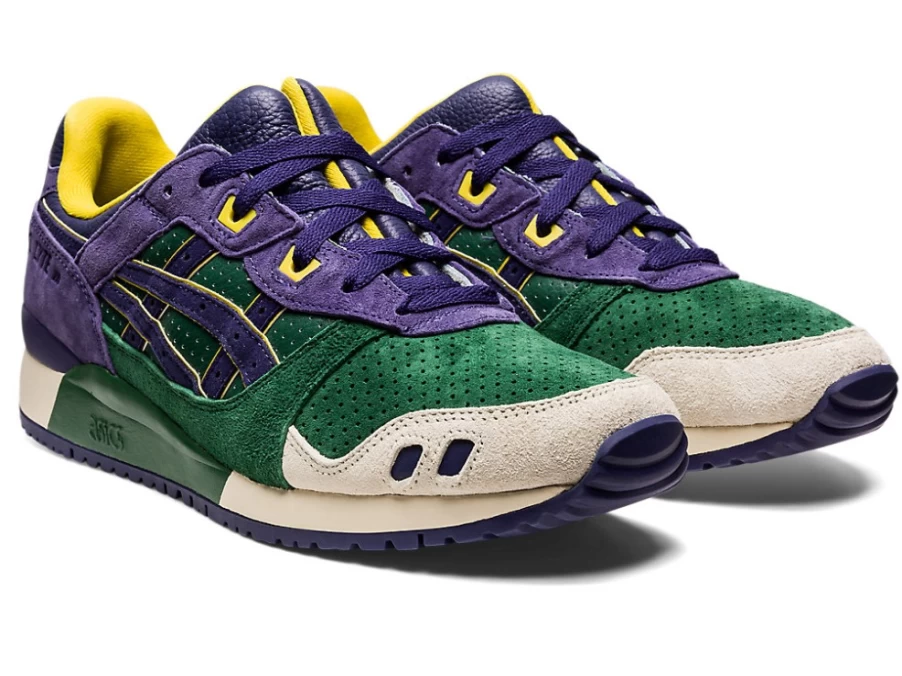 ASICS GEL-LYTE III OG Unisex Sneakers in Hunter Green & Purple Matte - Retro Running Shoes