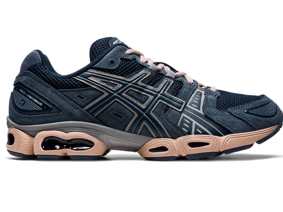 ASICS GEL-NIMBUS 9 Unisex Running Shoes in French Blue/Tarmac - Cushioned Comfort for Men & Women
